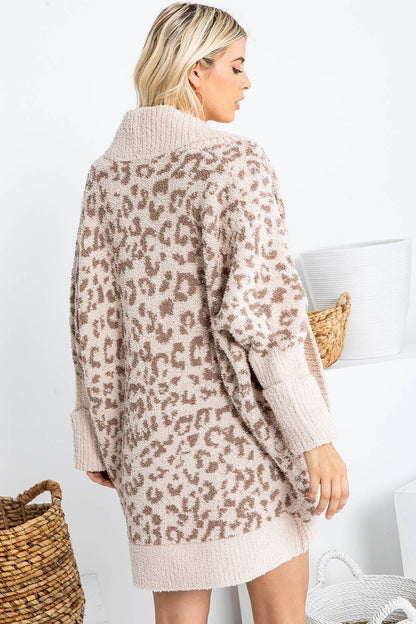 LEOPARD SLOUCHY CARDIGAN