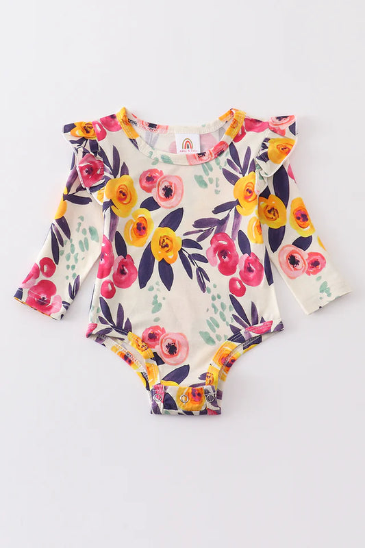 Floral Ruffle Onesie