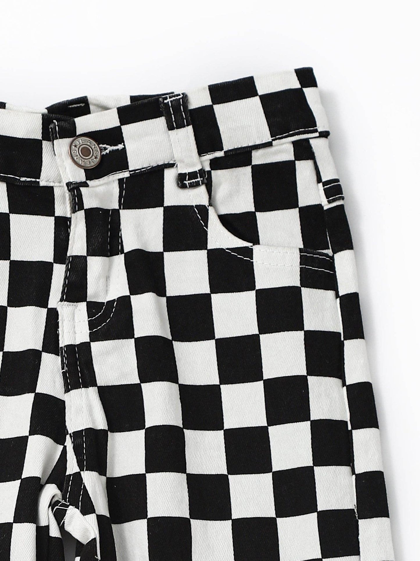 Black Checked Boys Jeans