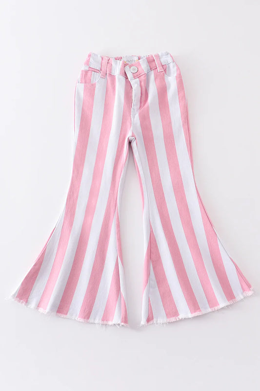 Pink Striped Bell Jean