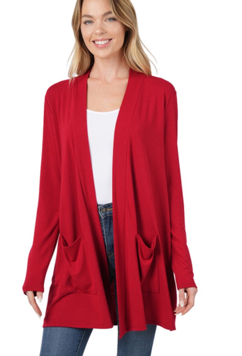 Dark Red Cardigan – Krazy Blessed Boutique